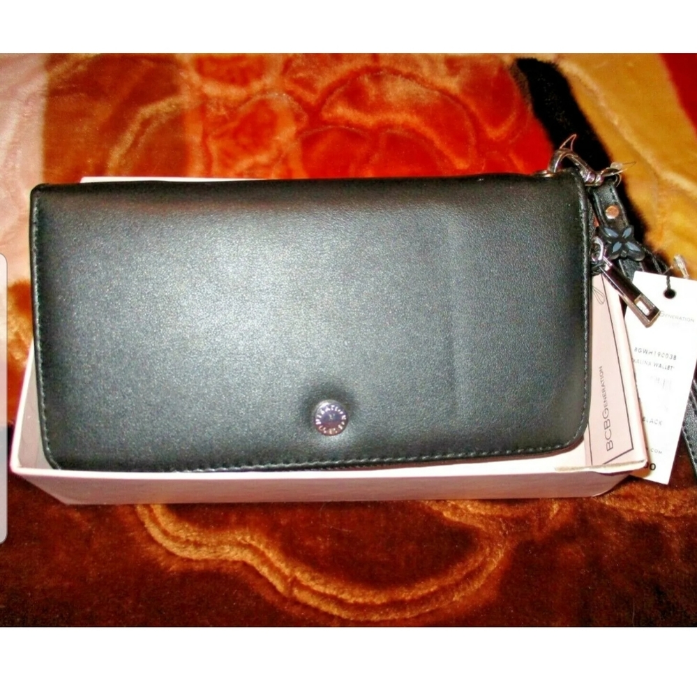 Bcbgeneration Black Multi Pocket Checkbook Silver… - image 2